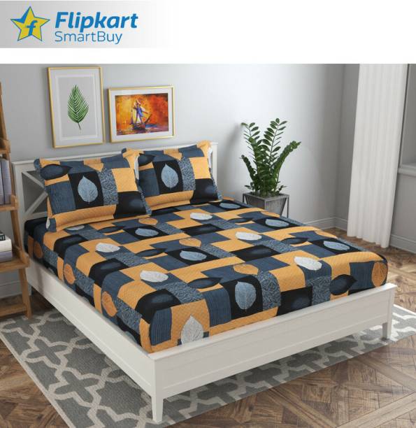 Flipkart SmartBuy 160 TC Microfiber Double Geometric Flat Bedsheet
