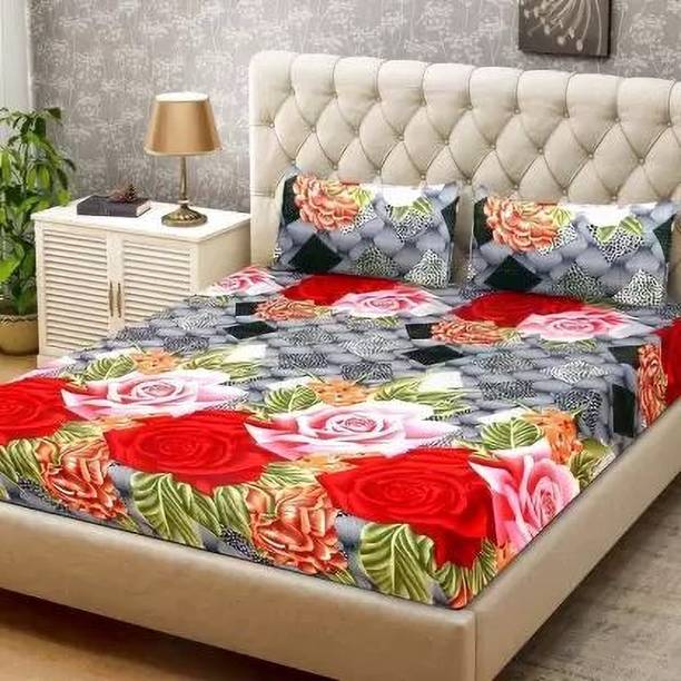 ANIKET 180 TC Polycotton Double Printed Flat Bedsheet