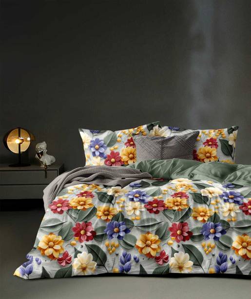 Goodrik Cotton King Flat 300 TC Floral Bedsheet