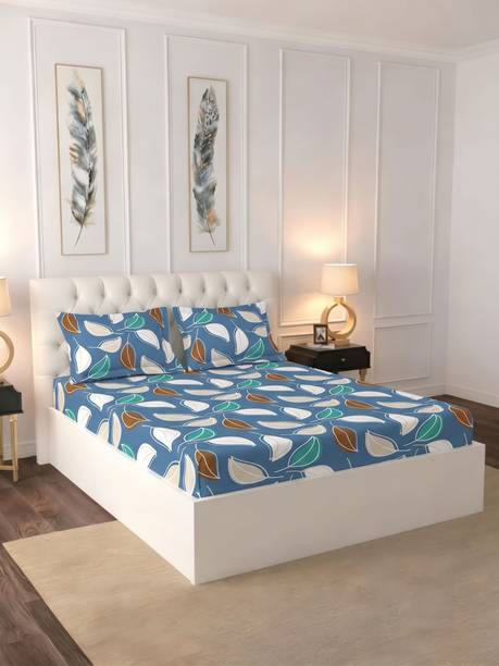 Raymond Home Cotton Double Flat 104 TC Floral 1 Bedsheet