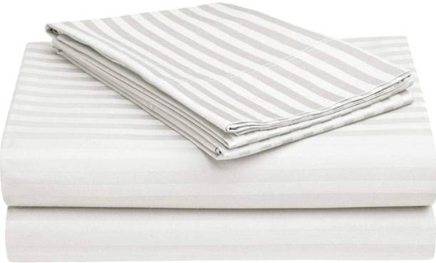 Bellavia Cotton Double Flat 210 TC Striped Bedsheet