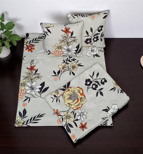 HOMYBEES Microfiber King Flat 220 TC Floral Bedsheet