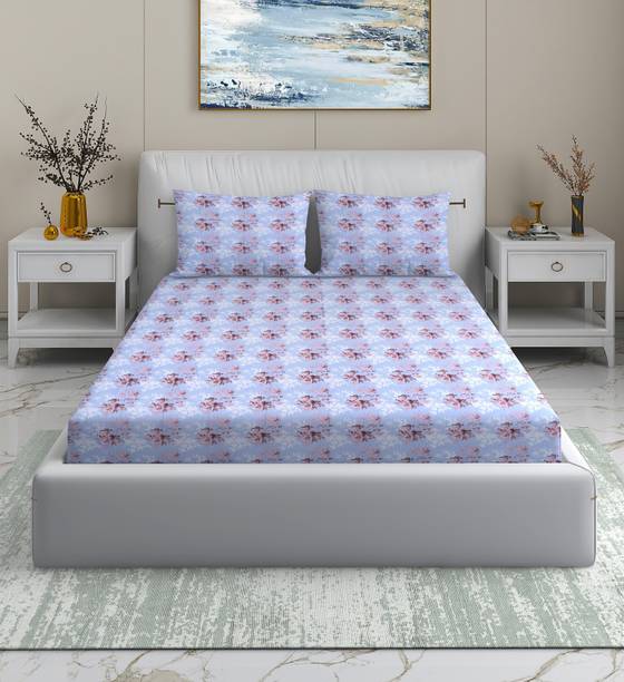 CARLTON LONDON 180 TC Cotton King Floral Flat Bedsheet