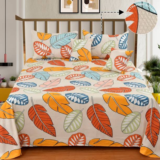 NCS 300 TC Cotton Double Floral Flat Bedsheet