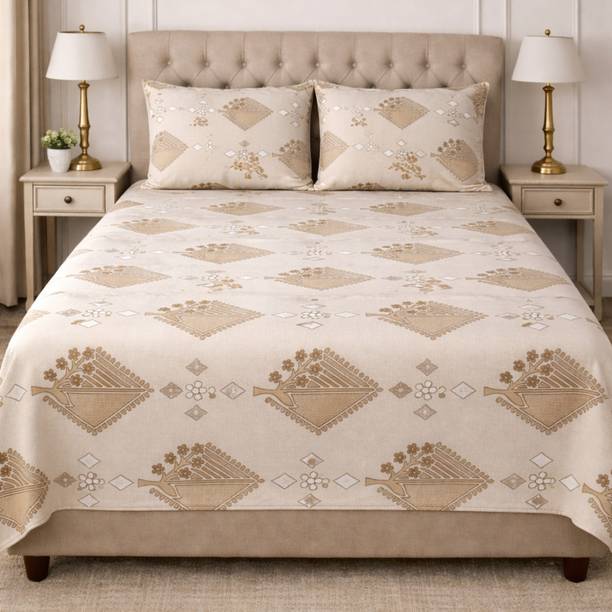 Mafatlal Cotton Queen Flat 186 TC Floral 1 Summer Bedsheet