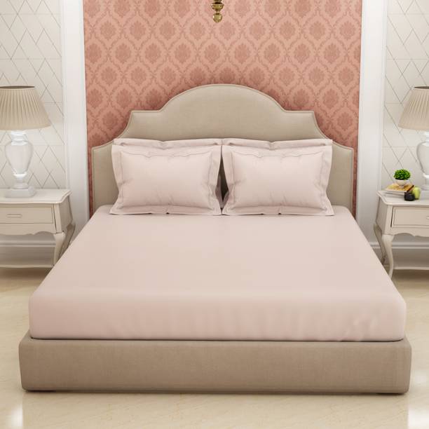 SPACES Cotton King Flat 600 TC Solid Bedsheet