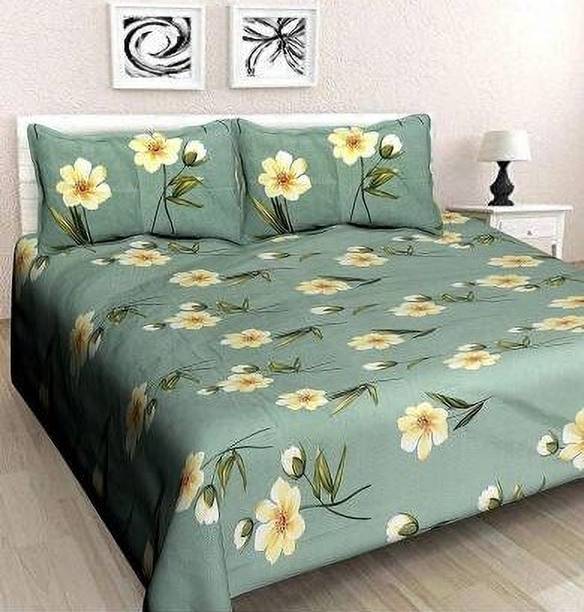 Decorum 204 TC Microfiber Single Floral Flat Bedsheet