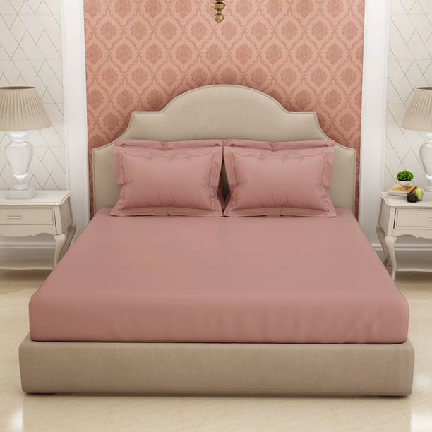 SPACES Cotton King Flat 600 TC Solid Bedsheet