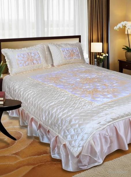 Chelsi Satin Double Flat 310 TC Printed 1 Bedsheet with 2 Pillow Covers