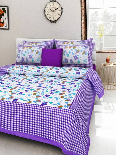 lovebedsheet Cotton Double Flat 210 TC Printed Bedsheet