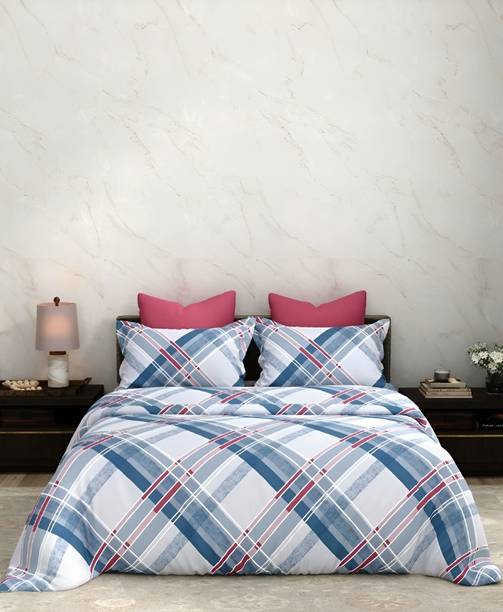 Bombay Dyeing Cotton King Flat 144 TC Floral 1 Bedsheet with 2 Pillow Covers
