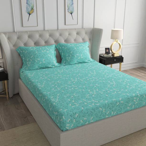 TRIDENT 120 TC Microfiber Double Floral Flat Bedsheet