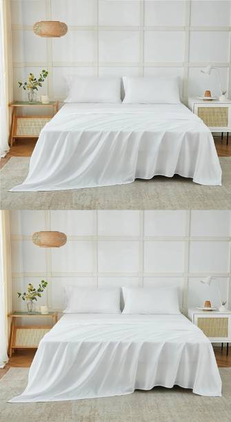 lacoza Microfiber Double Flat 400 TC Solid Bedsheet