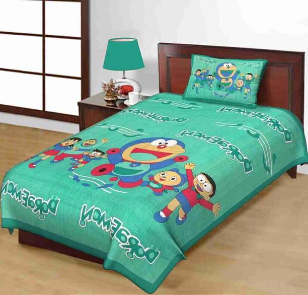 KAANY FAB 144 TC Cotton Single Cartoon Flat Bedsheet