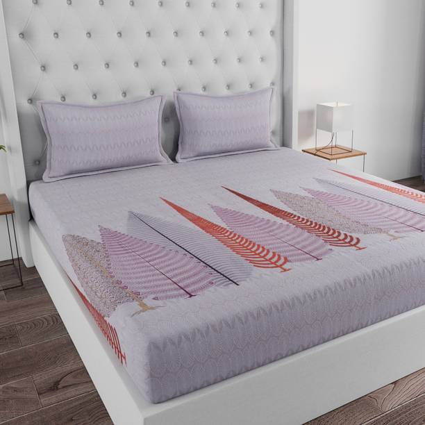 Huesland 144 TC Cotton King Abstract Flat Bedsheet