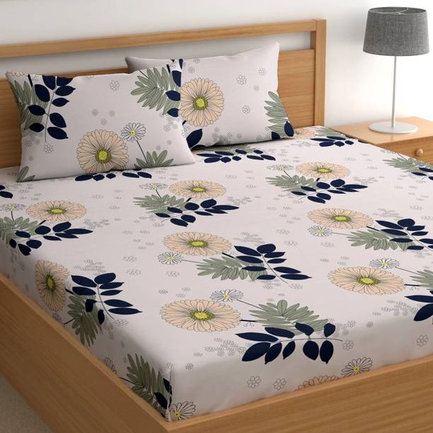 CG Homes 210 TC Microfiber King Printed Flat Bedsheet