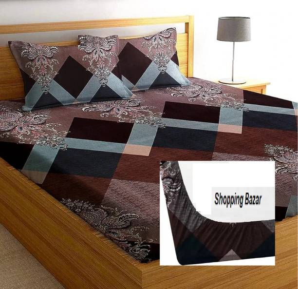 TerryFox Cotton Double Fitted (Elastic) 280 TC Printed ...