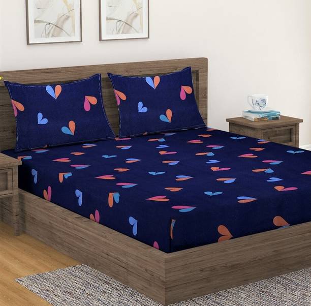Fashion String 144 TC Microfiber Double Printed Flat Bedsheet