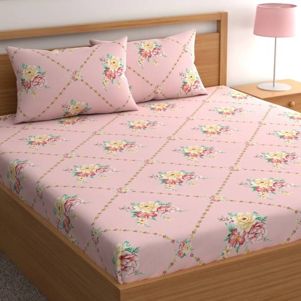 CG Homes 210 TC Microfiber King Printed Flat Bedsheet