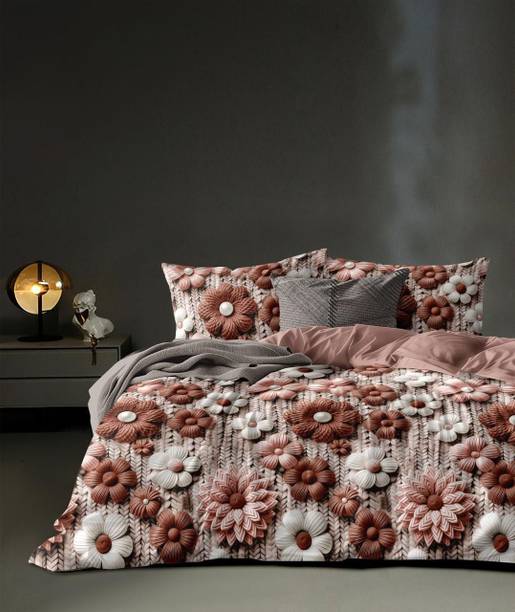 SHOPHOX Cotton King Flat 350 TC Self Design Bedsheet