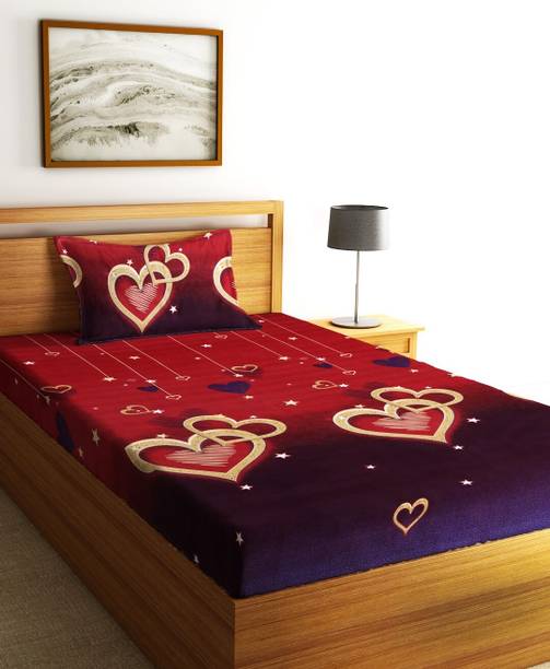 Fashion String 144 TC Microfiber Single Printed Flat Bedsheet