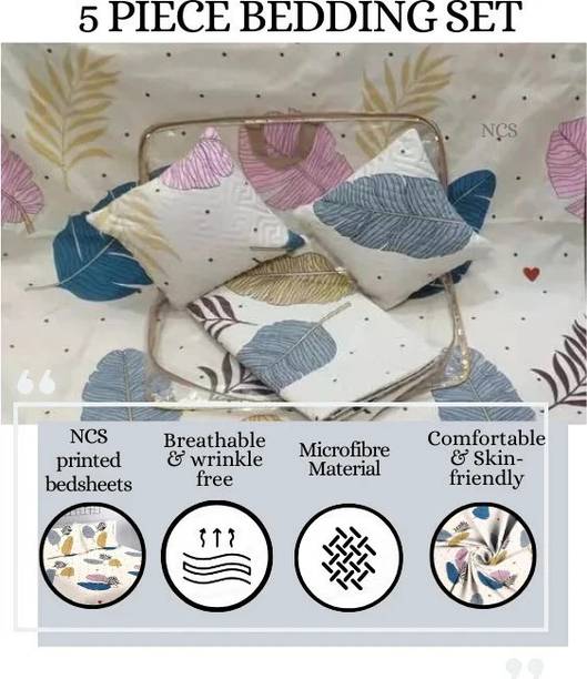 NCS 280 TC Cotton Double Floral Flat Bedsheet