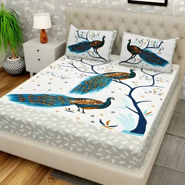 MAGICAL Cotton Double Flat 144 TC Printed Bedsheet