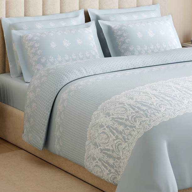 SPACES Cotton Double Flat 300 TC Printed Bedsheet