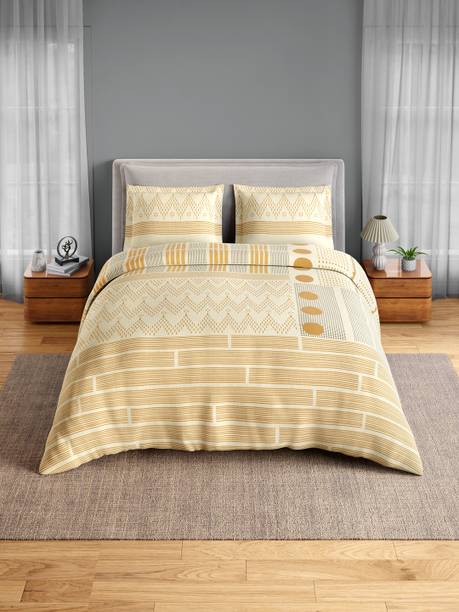 SPACES Cotton King Flat 152 TC Geometric 1 Bedsheet