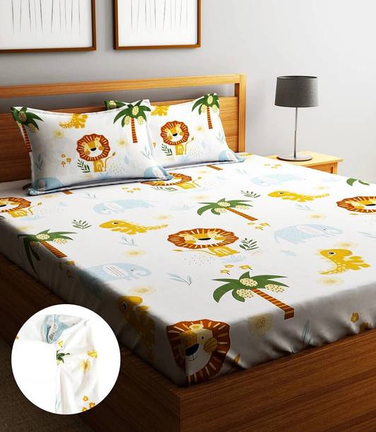 Home Sizzler Microfiber Double Fitted (Elastic) 144 TC ...