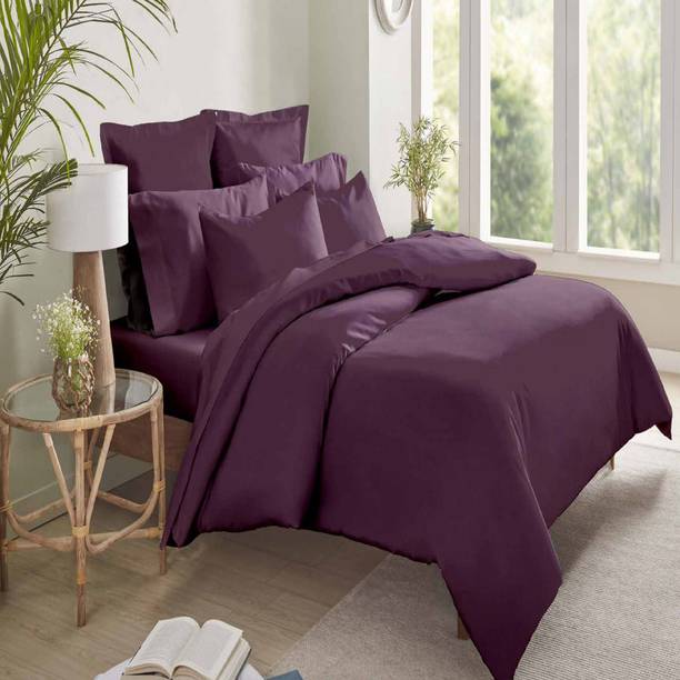 TRIDENT 144 TC Cotton King Solid Flat Bedsheet