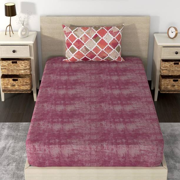 Huesland 180 TC Cotton Single Geometric Fitted (Elastic) Bedsheet