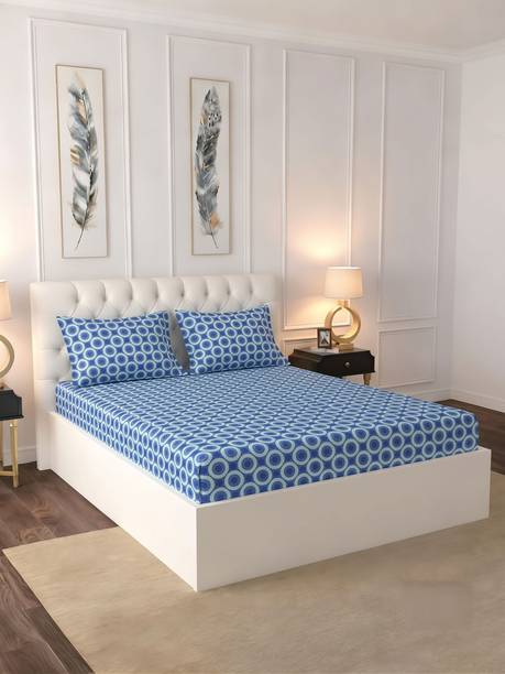 Raymond Home Cotton Double Flat 104 TC Printed 1 Bedsheet