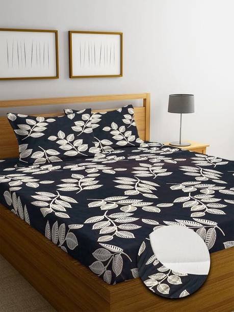 VICHTA Cotton King Fitted (Elastic) 220 TC Printed 1 Su...