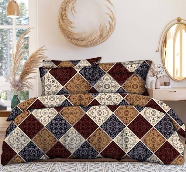 BLOSBOON BEDDINGS 240 TC Polycotton Double Jaipuri Prin...