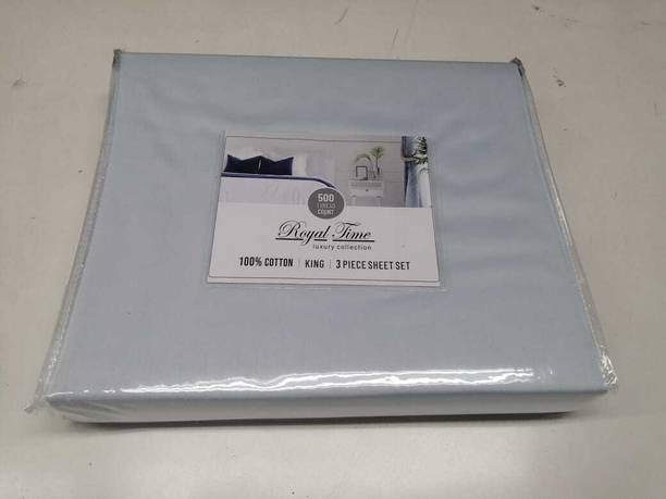 JK Creation 500 TC Cotton King Solid Flat Bedsheet