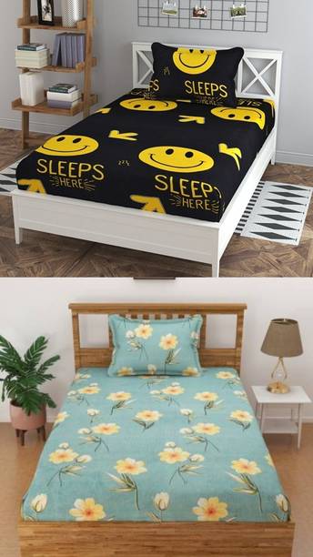 CREATURE Cotton Single Flat 220 TC Printed Bedsheet