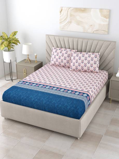 Bombay Dyeing 200 TC Cotton King Floral Flat Bedsheet