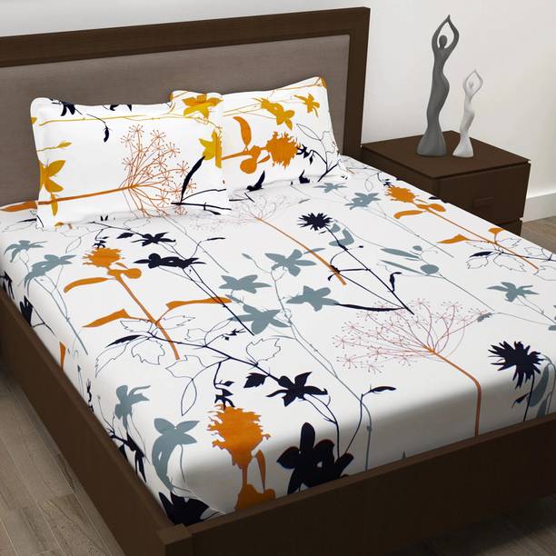 Story@home 186 TC Cotton Double Printed Flat Bedsheet