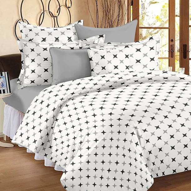 Huesland 144 TC Cotton Double Abstract Flat Bedsheet
