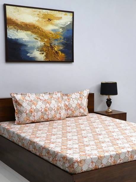 Bombay Dyeing 164 TC Microfiber Double Floral Flat Bedsheet