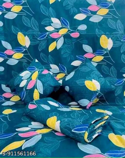 RAJAT HOMES Polycotton King Flat 320 TC Floral 1 Bedsheet