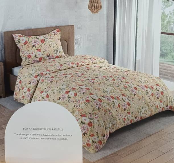 Raymond Home 144 TC Cotton Double Floral Flat Bedsheet