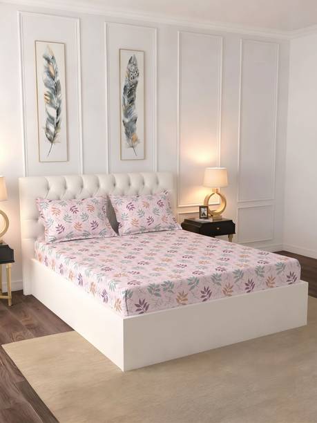 Raymond Home Cotton Double Flat 104 TC Printed 1 Bedsheet
