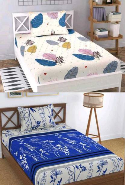 Decent Home 240 TC Cotton Single Printed Flat Bedsheet