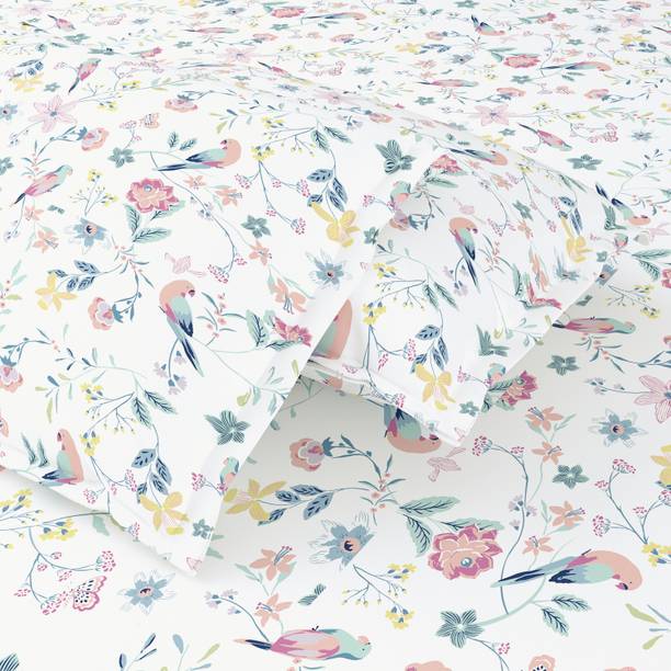 haus & kinder 186 TC Cotton King Printed Flat Bedsheet
