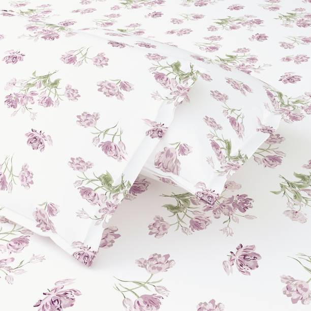 haus & kinder 186 TC Cotton Double Printed Flat Bedsheet