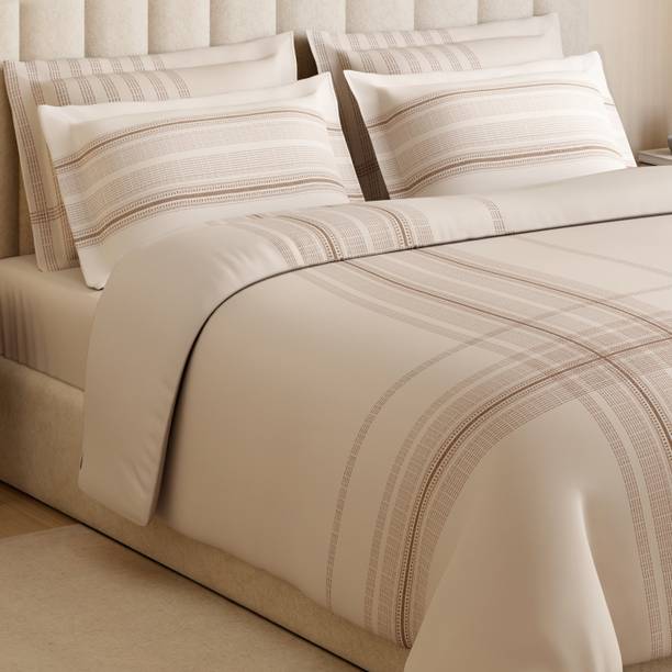 SPACES Cotton Double Flat 350 TC Geometric Bedsheet