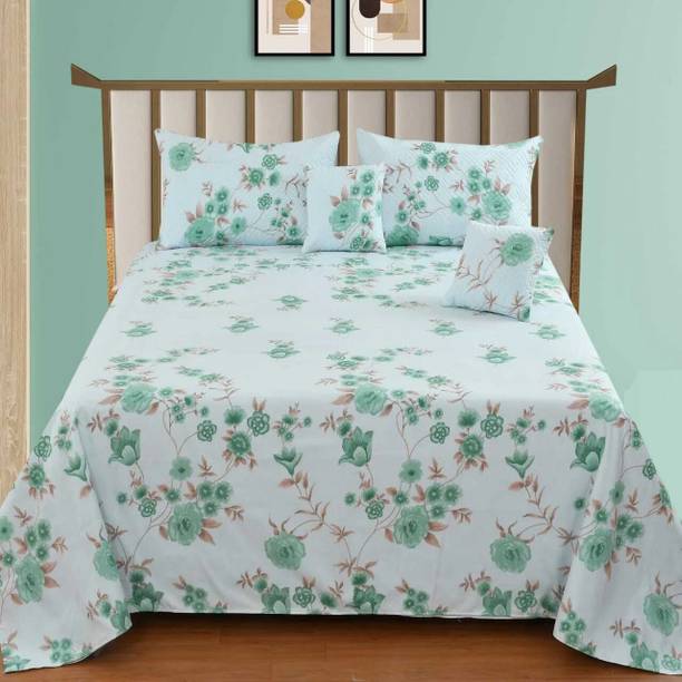 EVERLUSH Cotton King Flat 300 TC Printed Bedsheet