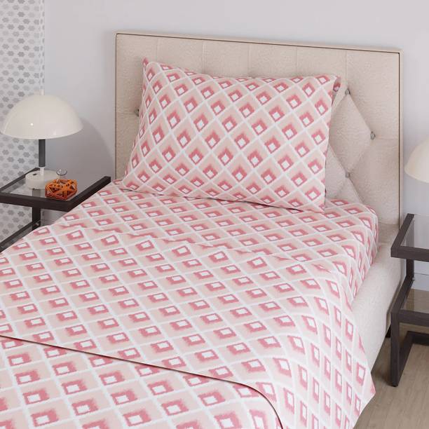Layers 225 TC Cotton Blend Single Printed Flat Bedsheet